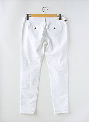 Pantalon chino țesătură poplin mărime normală alb REIKO femeie