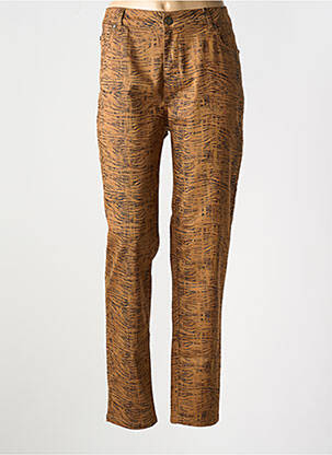 Pantalon slim buzunare maro EVA KAYAN femeie