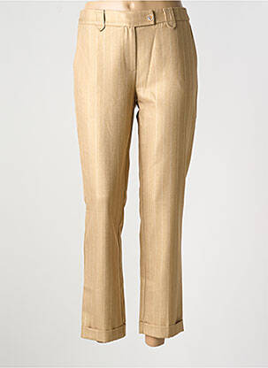 Pantalon 7/8 talie elastică auriu EVA KAYAN femeie