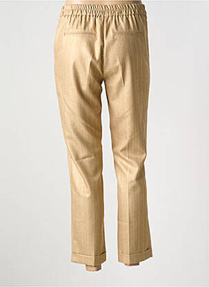 Pantalon 7/8 talie elastică auriu EVA KAYAN femeie