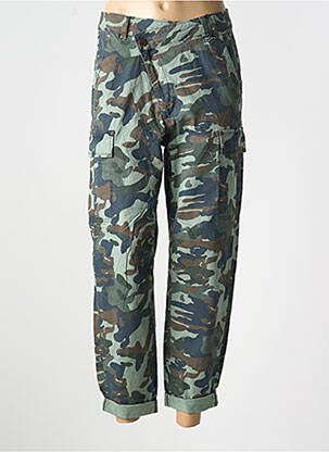 Pantalon 7/8 închidere cu fermoar sub clapetă cu nasturi verde FREEMAN T.PORTER femeie