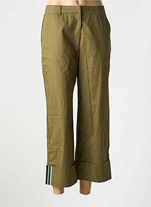 Pantalon 7/8 închidere cu fermoar sub clapetă cu cârlig verde LOLA CASADEMUNT femeie