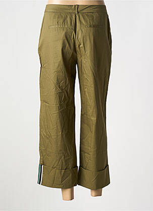 Pantalon 7/8 închidere cu fermoar sub clapetă cu cârlig verde LOLA CASADEMUNT femeie