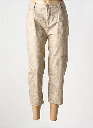 Pantalon trei sferturi buzunare bej EVA KAYAN femeie