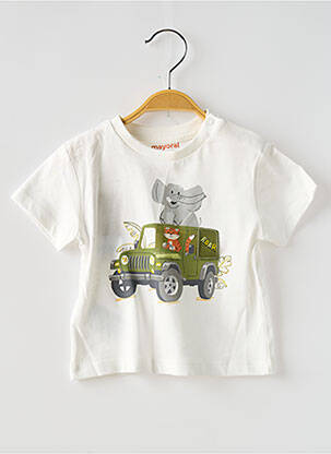 Tricou serigrafie flockată mâneci scurte alb MAYORAL băiat
