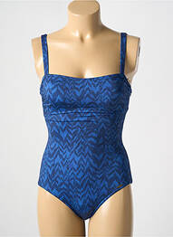 Costum de baie dintr-o singură piesă efect material satinat top sutien modelat albastru LIVIA femme