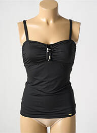 Top de baie efect material satinat negru LIVIA femme