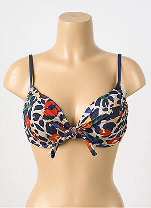 Sutien de costum de baie elasticitate top sutien push-up albastru LIVIA femeie
