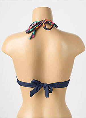Sutien de costum de baie elasticitate sutien balconet cu decolteu înalt albastru LIVIA femeie