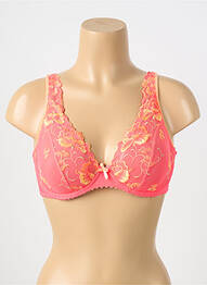 Sutien efect material satinat sutien cupe întregi cu decolteu înalt portocaliu PRIMADONNA femme