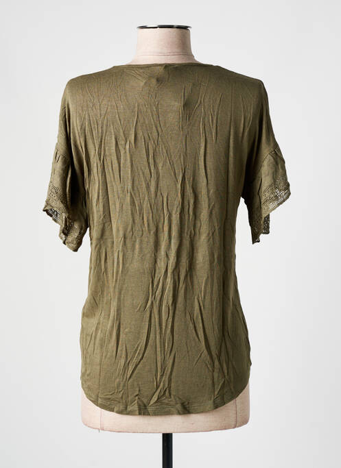 Tricou guler în v mâneci scurte verde SALSA femme