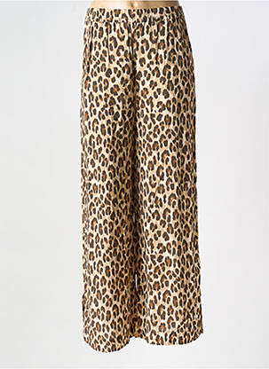 Pantalon drept talie elastică bej KANOPE femeie