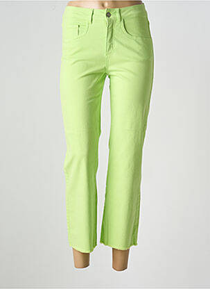 Pantalon 7/8 închidere cu fermoar sub clapetă cu nasturi verde SIGNE NATURE femeie