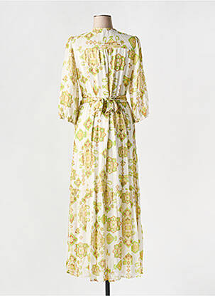 Rochie lungă mâneci scurte mâneci scurte verde ESQUALO femeie