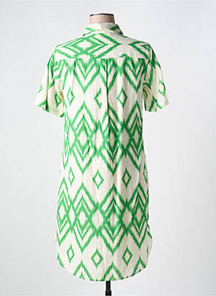 Rochie midi imprimeu fantezie mâneci scurte verde SIGNE NATURE femeie