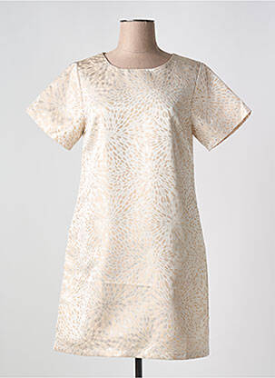 Rochie scurtă mâneci scurte mâneci scurte bej MOLLY BRACKEN femeie