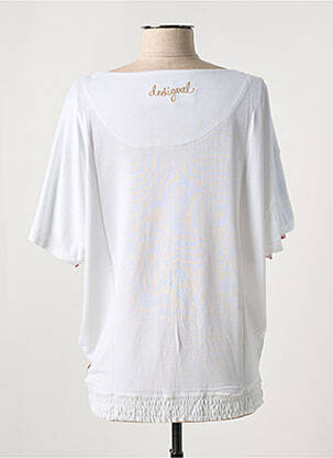 Top țesătură jersey mâneci scurte alb DESIGUAL femeie