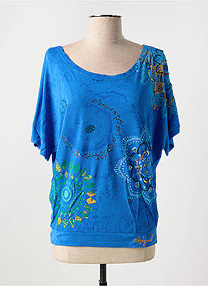Tricou elasticitate mâneci scurte albastru DESIGUAL femeie