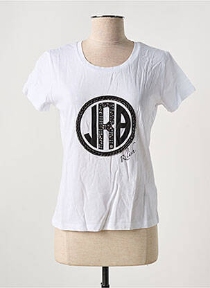 Tricou serigrafie cu strasuri mâneci scurte alb RELISH femeie
