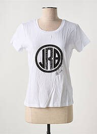 Tricou serigrafie cu strasuri mâneci scurte alb RELISH femme