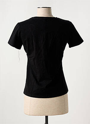 Tricou serigrafie cu strasuri mâneci scurte negru BUBY.S femeie
