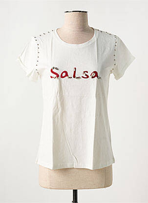 Tricou serigrafie mâneci scurte bej SALSA femeie
