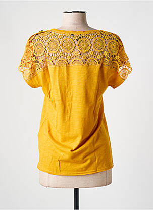 Tricou guler în v mâneci scurte galben SALSA femeie