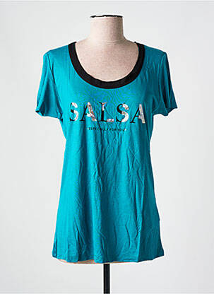 Tricou serigrafie mâneci scurte albastru SALSA femeie