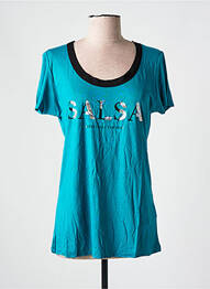Tricou serigrafie mâneci scurte albastru SALSA femeie