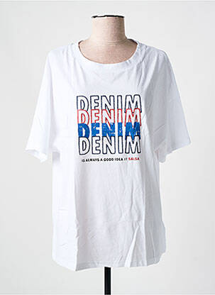 Tricou croială dreaptă mâneci scurte alb SALSA femeie