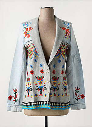 Sacou finisaj interior deformat albastru DESIGUAL femeie