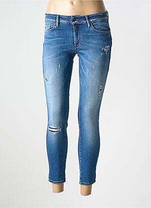 Blugi skinny efect uzat decolorat talie joasă albastru SALSA femeie