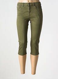 Pantalon trei sferturi țesătură poplin mărime normală verde ESPRIT femme