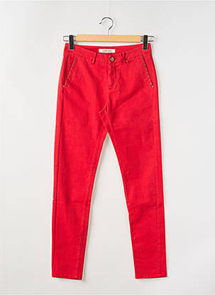 Pantalon chino țesătură poplin mărime normală roșu I.CODE (By IKKS) femeie