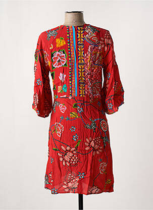 Rochie midi mâneci 3/4 mâneci 3/4 roșu DESIGUAL femeie