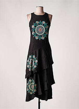 Rochie lungă fără mâneci fără mâneci negru DESIGUAL femeie
