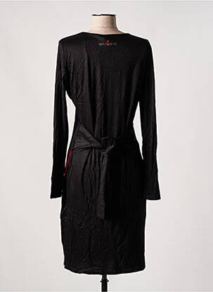 Rochie midi imprimeu fantezie mâneci lungi negru DESIGUAL femeie