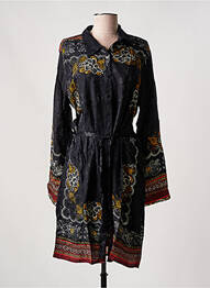 Rochie midi imprimeu fantezie mâneci lungi negru DESIGUAL femeie