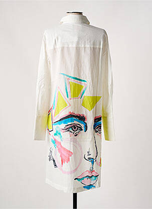 Rochie midi imprimeu fantezie mâneci lungi alb DESIGUAL femeie
