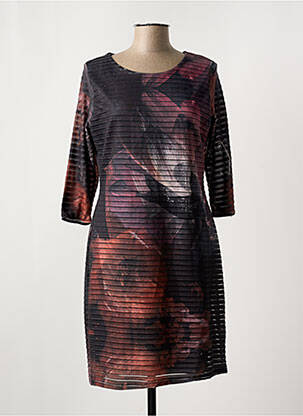 Rochie midi mâneci 3/4 mâneci 3/4 negru DESIGUAL femeie