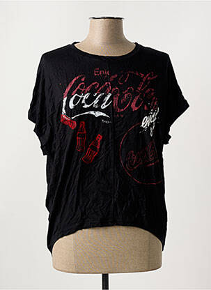 Tricou serigrafie mâneci scurte negru DESIGUAL femeie