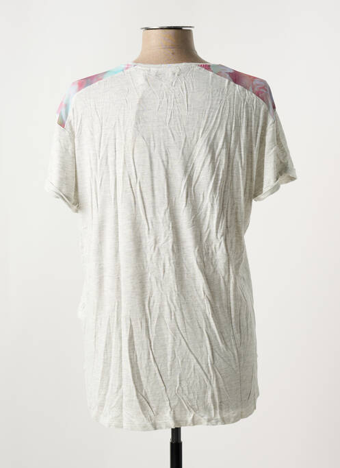 Tricou croială dreaptă mâneci scurte gri SALSA femme