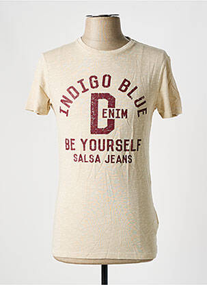 Tricou croială cambrată mâneci scurte bej SALSA bărbat