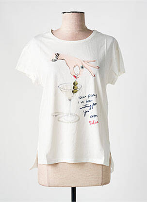Tricou imprimeu fantezie mâneci scurte alb SALSA femeie