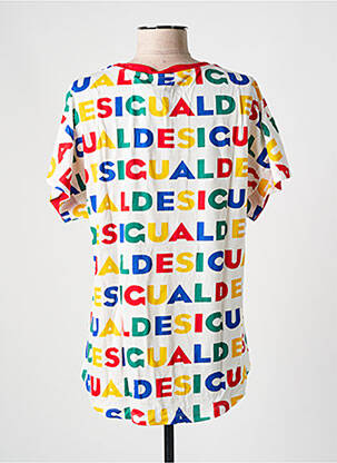 Tricou imprimeu fantezie mâneci scurte alb DESIGUAL femeie