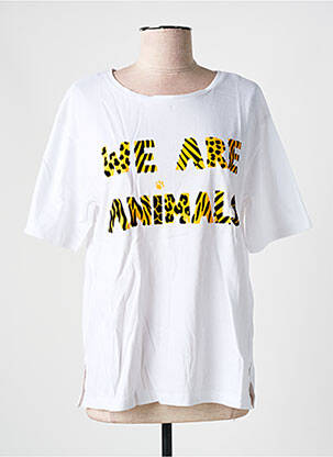 Tricou serigrafie flockată mâneci scurte alb DESIGUAL femeie