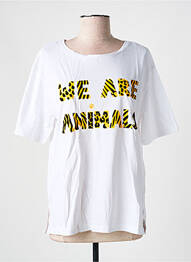 Tricou croială dreaptă mâneci scurte alb DESIGUAL femme