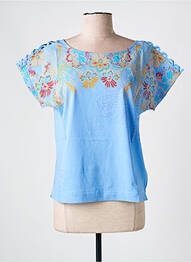 Tricou serigrafie mâneci scurte albastru DESIGUAL femeie