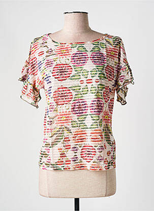 Tricou elasticitate mâneci scurte bej DESIGUAL femeie