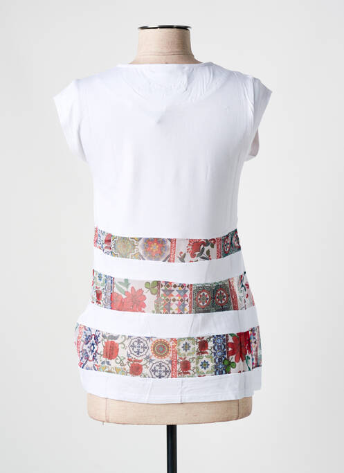 Tricou imprimeu fantezie mâneci scurte alb DESIGUAL femme